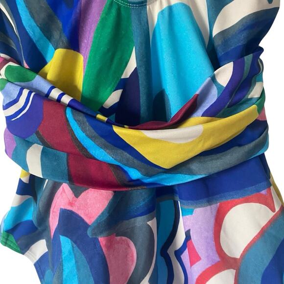 Boden Atrani Belted One Piece Swimsuits size 8 Blue Multicolor - Picture 6 of 9